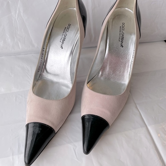 Dolce and Gabbana heels, pink suede and black patent; size 41 w/ 4” heel. - Picture 1 of 13